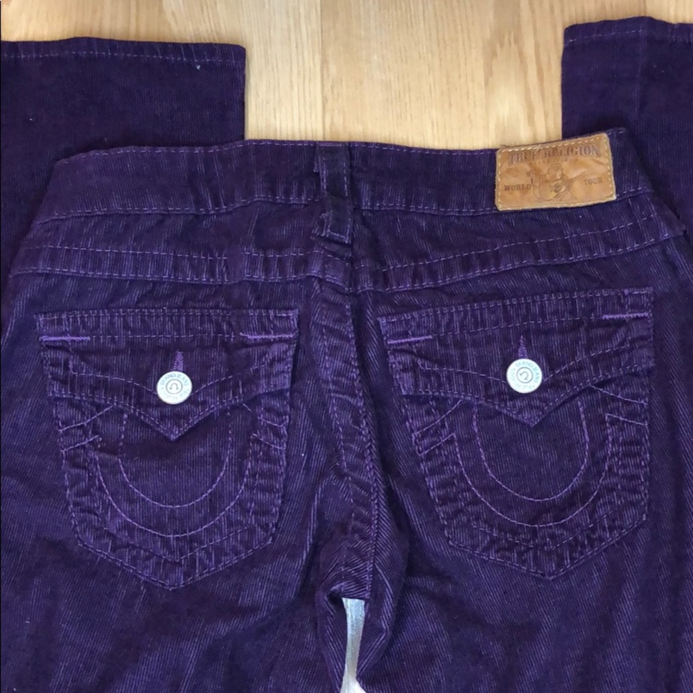Purple Corduroy True Religion Brand Jeans